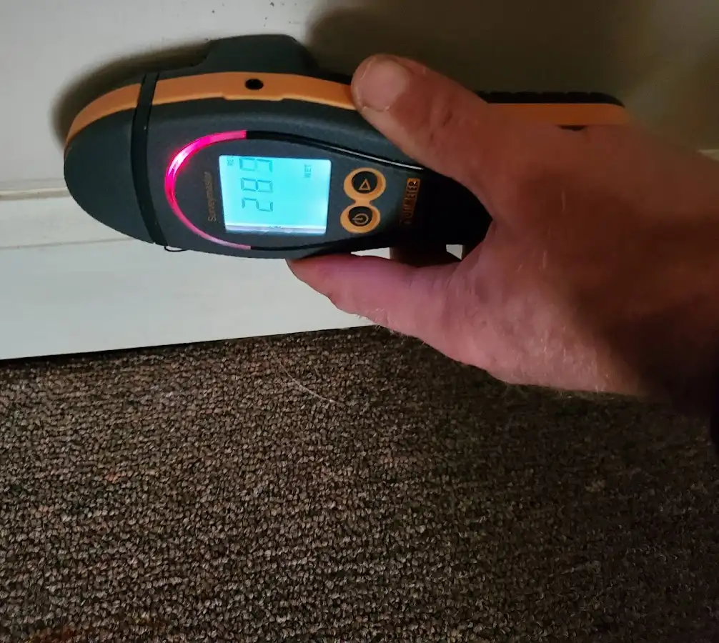 Moisture detection at baseboard during Burst Pipe Cleanup in Wickenburg